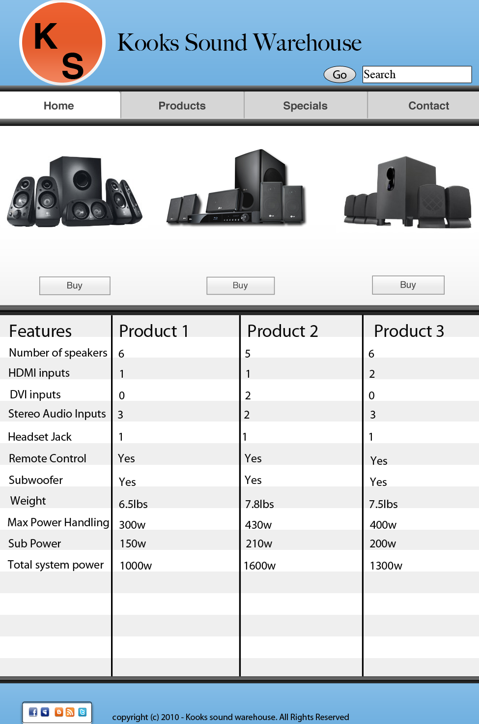  a third mock up design for my comparison site 